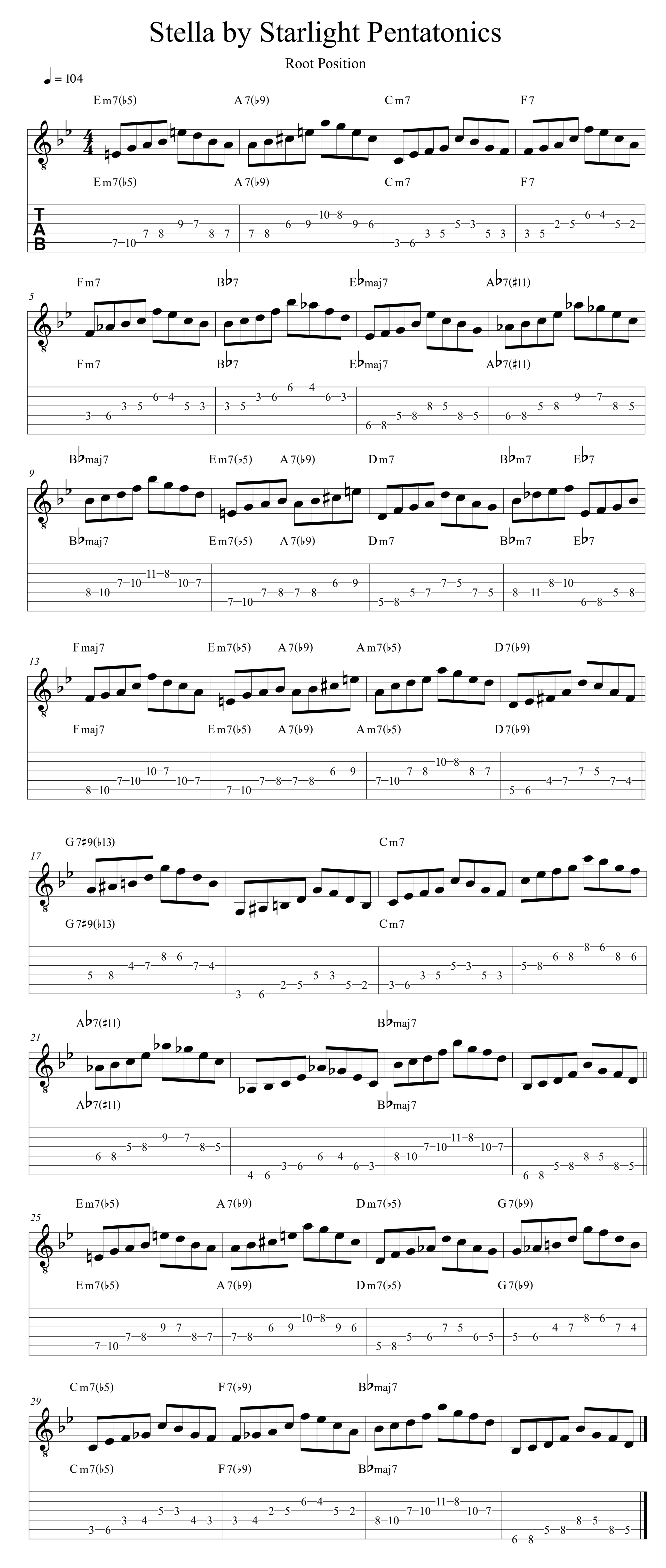 Stella by Starlight Pentatonics Root Position pdf